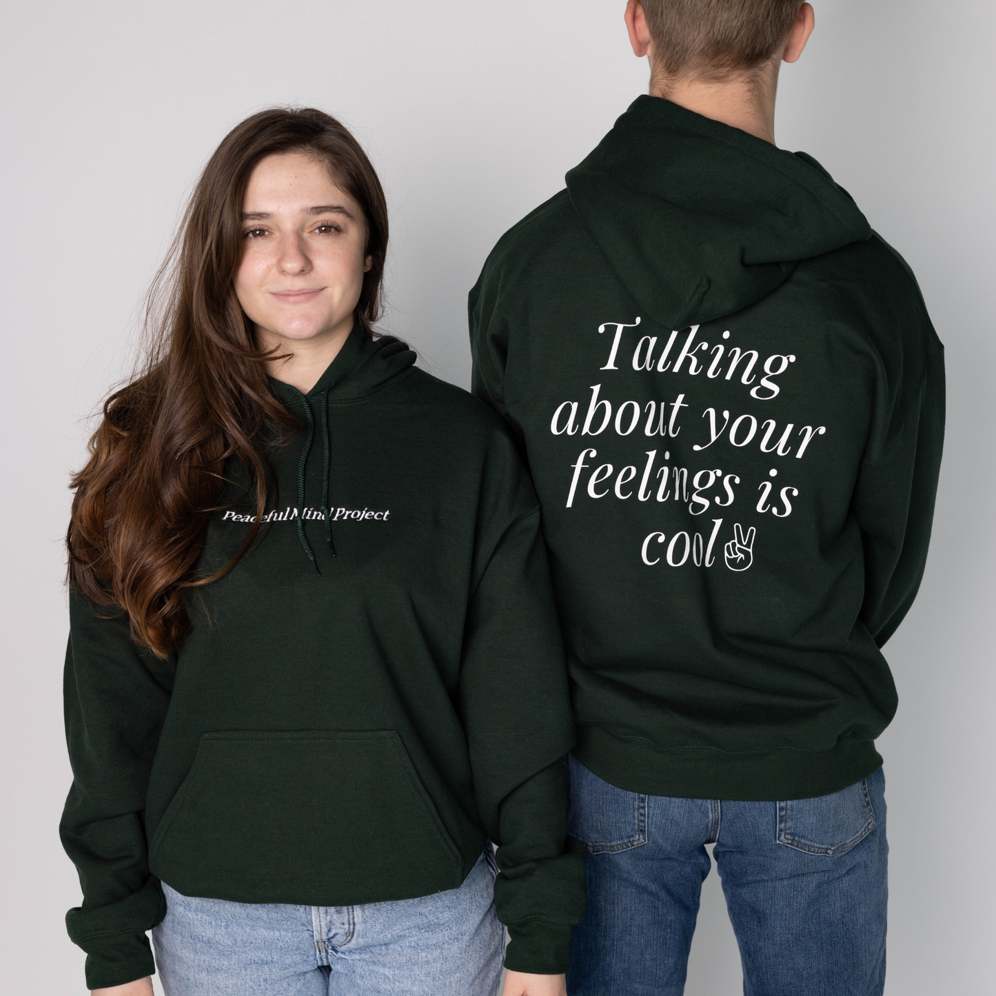 Talking About Your Feelings is Cool Hoodie - Forest Green