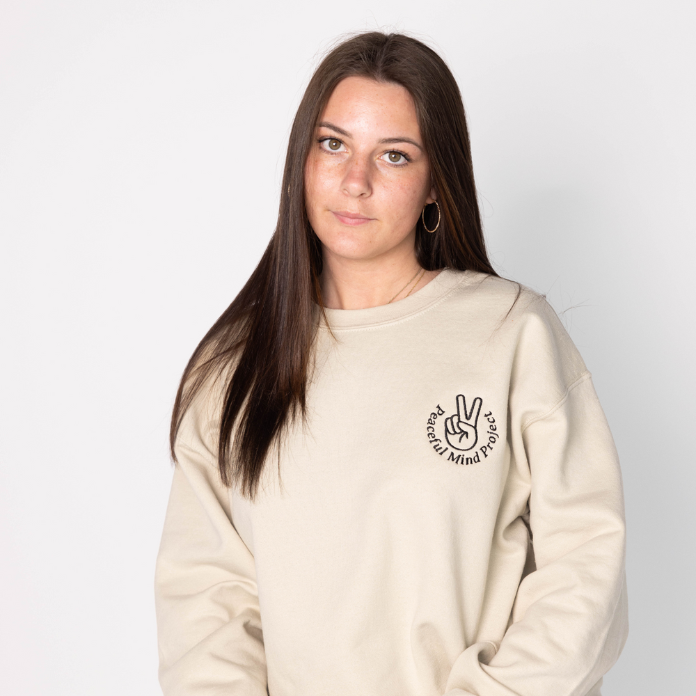 Crewneck Black Logo - Sand