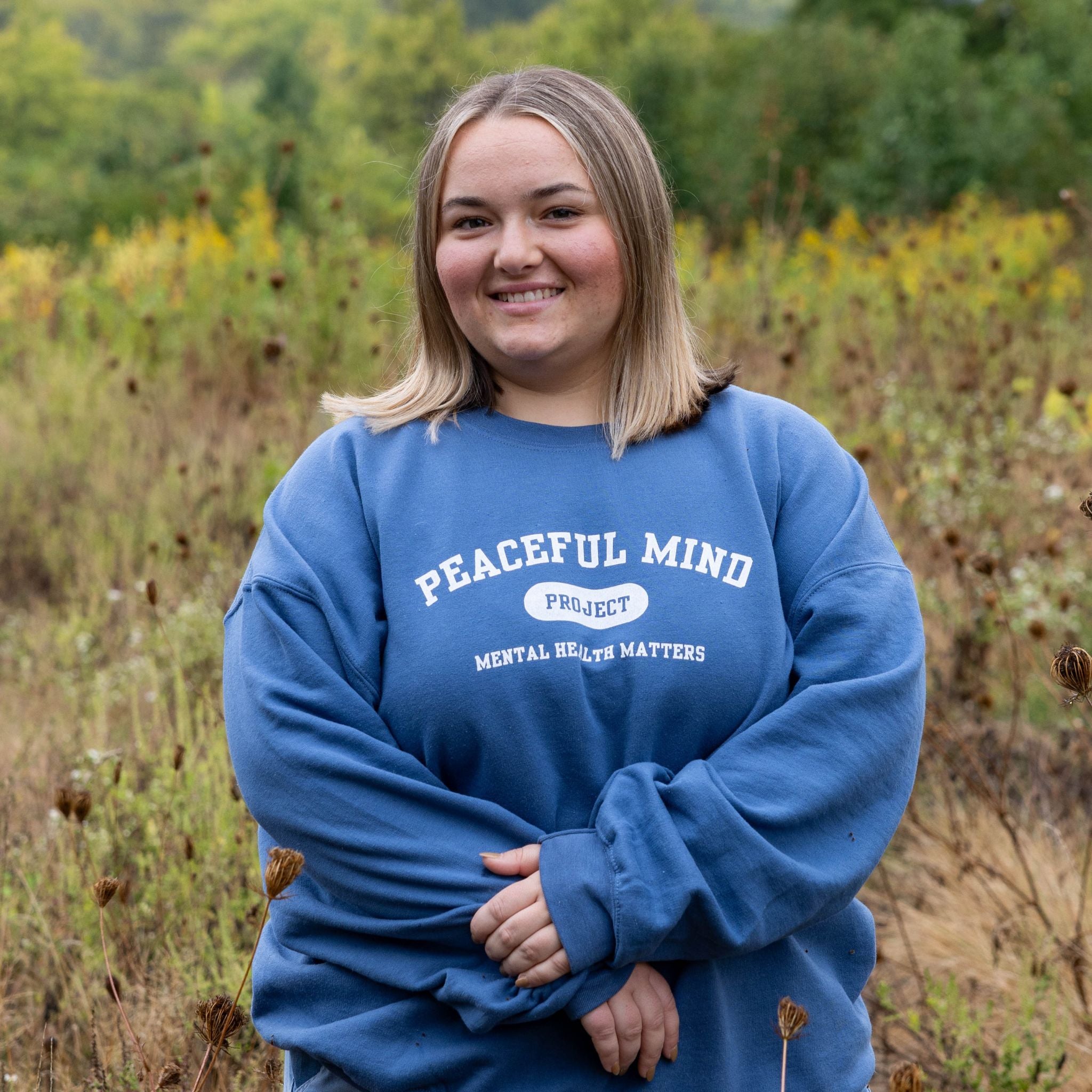 Peaceful Mind Project Crewneck - White Peaceful Mind Project Crewneck - White